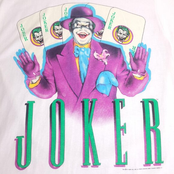 DEADSTOCK vintage 80s Batman 1989 Joker Tim Burton comic book shirt - Picture 2 of 5